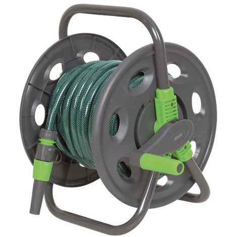 HELIOTRADE Enrouleur De Tuyau De Jardin Portable Avec 15 M De Tuyau 5 HELIOTRADE Enrouleur De Tuyau De Jardin Portable Avec 15 M De Tuyau – Image 3