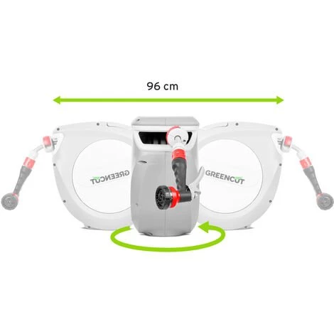 Dévidoir Mural 30m, Enrouleur Automatique Et Support Mural Pivotant à 180º, Buse De Tuyau à 9 Positions - Greencut MNG300 3 Dévidoir Mural 30m, Enrouleur Automatique Et Support Mural Pivotant à 180º, Buse De Tuyau à 9 Positions - Greencut MNG300