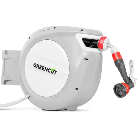 Dévidoir Mural 30m, Enrouleur Automatique Et Support Mural Pivotant à 180º, Buse De Tuyau à 9 Positions - Greencut MNG300 6 Dévidoir Mural 30m, Enrouleur Automatique Et Support Mural Pivotant à 180º, Buse De Tuyau à 9 Positions - Greencut MNG300 – Image 4