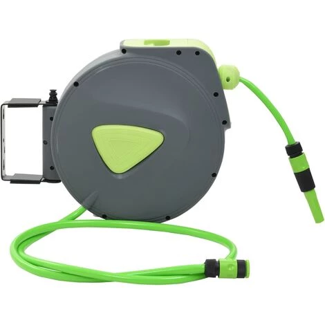 VidaXL Enrouleur Mural Automatique Pour Tuyau Rétractable 20+2 M - Vert 4 VidaXL Enrouleur Mural Automatique Pour Tuyau Rétractable 20+2 M - Vert – Image 2