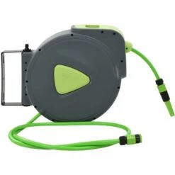 VidaXL Enrouleur Tuyau D'eau Rétractable Automatique Fixé Mur 30+2 M - Vert 8 VidaXL Enrouleur Tuyau D'eau Rétractable Automatique Fixé Mur 30+2 M - Vert -Tuyau d'arrosage Soldes 11741639 2