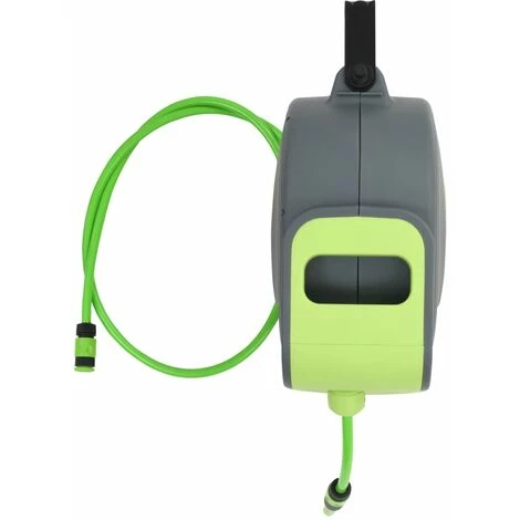 VidaXL Enrouleur Tuyau D'eau Rétractable Automatique Fixé Mur 30+2 M - Vert 5 VidaXL Enrouleur Tuyau D'eau Rétractable Automatique Fixé Mur 30+2 M - Vert – Image 3