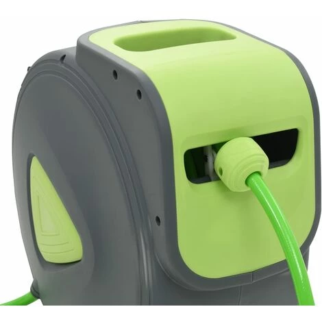 VidaXL Enrouleur Tuyau D'eau Rétractable Automatique Fixé Mur 30+2 M - Vert 6 VidaXL Enrouleur Tuyau D'eau Rétractable Automatique Fixé Mur 30+2 M - Vert – Image 4