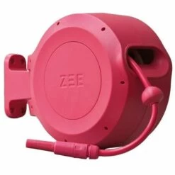 Tuyau D'arrosage MIRTOON ZEE, à Dévidoir Mural 10m - Rose - Extérieur - Traité Anti-UV - Rose