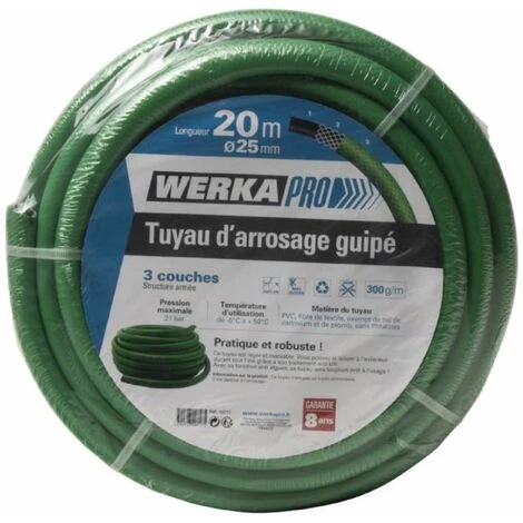 Tuyau D'arrosage Guipé Ø25mm Vert Werkapro 20m 5 Tuyau D'arrosage Guipé Ø25mm Vert Werkapro 20m – Image 3