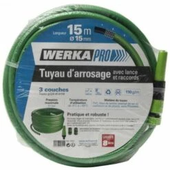 Tuyau Avec Raccords Et Lance D15mm Werkapro 15 M