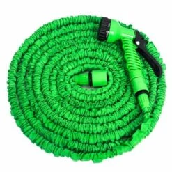 HOBBY TECH Tuyaux D'arrosage Extensible Rétractable 30m Avec Pistolet 7 Fonctions Vert