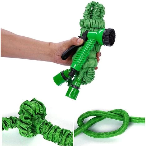 HOBBY TECH Tuyaux D'arrosage Extensible Rétractable 30m Avec Pistolet 7 Fonctions Vert 4 HOBBY TECH Tuyaux D'arrosage Extensible Rétractable 30m Avec Pistolet 7 Fonctions Vert – Image 2