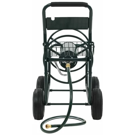 VidaXL Chariot Dévidoir Avec Connecteur De Tuyau 1/2" 75 M Acier - Vert 4 VidaXL Chariot Dévidoir Avec Connecteur De Tuyau 1/2" 75 M Acier - Vert – Image 2