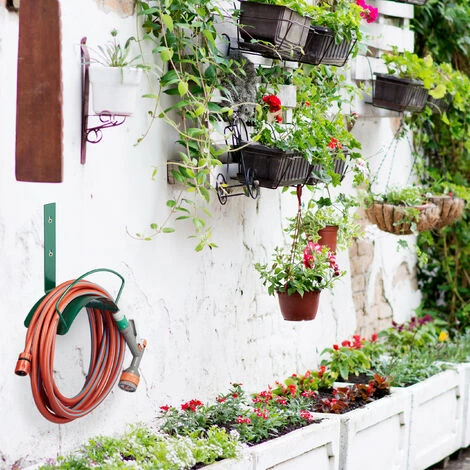 Relaxdays Porte Tuyau Mural 60 M Support Pour Tuyaux De Jardin 15 Mm 5/8 Pouces Métal, Vert 5 Relaxdays Porte Tuyau Mural 60 M Support Pour Tuyaux De Jardin 15 Mm 5/8 Pouces Métal, Vert – Image 3