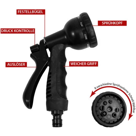 Eyepower Tuyau Pour Arroser élastique | Magic Hose Extensible 3 Fois Sa Longueur De 10m à 30m + Pistolet D'Arrosage | Connecteurs En Laiton | Noir 6 Eyepower Tuyau Pour Arroser élastique | Magic Hose Extensible 3 Fois Sa Longueur De 10m à 30m + Pistolet D'Arrosage | Connecteurs En Laiton | Noir – Image 4
