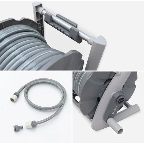 ALICE'S GARDEN Dévidoir Mural Mini 20m. Enrouleur Avec Tuyau D’arrosage. Raccord Et Lance Fournis 6 ALICE'S GARDEN Dévidoir Mural Mini 20m. Enrouleur Avec Tuyau D’arrosage. Raccord Et Lance Fournis – Image 4