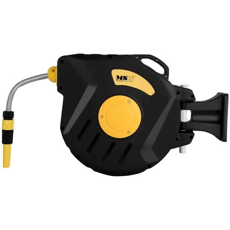 MSW Enrouleur De Tuyau Automatique Dévidoir Arrosage Jardin Pvc 20+2 M Raccord 1/2' - Noir, Jaune 4 MSW Enrouleur De Tuyau Automatique Dévidoir Arrosage Jardin Pvc 20+2 M Raccord 1/2' - Noir, Jaune – Image 2