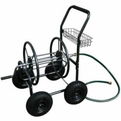 Varan Motors - TC471 Dévidoir, Chariot Enrouleur De Tuyau D'arrosage, Max 90mètres - Noir