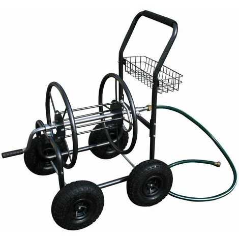 Varan Motors - TC471 Dévidoir, Chariot Enrouleur De Tuyau D'arrosage, Max 90mètres - Noir 3 Varan Motors - TC471 Dévidoir, Chariot Enrouleur De Tuyau D'arrosage, Max 90mètres - Noir