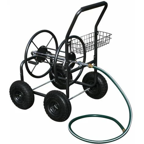 Varan Motors - TC471 Dévidoir, Chariot Enrouleur De Tuyau D'arrosage, Max 90mètres - Noir 6 Varan Motors - TC471 Dévidoir, Chariot Enrouleur De Tuyau D'arrosage, Max 90mètres - Noir – Image 4