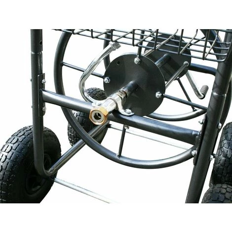 Varan Motors - TC471 Dévidoir, Chariot Enrouleur De Tuyau D'arrosage, Max 90mètres - Noir 7 Varan Motors - TC471 Dévidoir, Chariot Enrouleur De Tuyau D'arrosage, Max 90mètres - Noir – Image 5