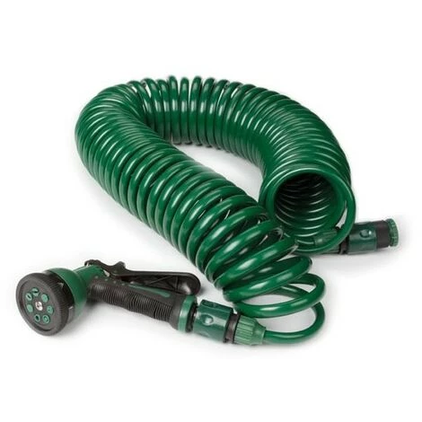 PEREL Tuyau D'Arrosage En Spirale Avec Pistolet - 15 M 3 PEREL Tuyau D'Arrosage En Spirale Avec Pistolet - 15 M