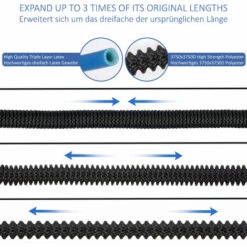 TRESKO® Tuyau D'arrosage Flexible Et Extensible Pour Jardin | Extensible De 7,5m | Avec 3 Embouts En Latex | Tuyau D'arrosage Rétractable Noir -Tuyau d'arrosage Soldes 14828987 4