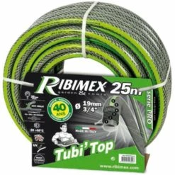RIBIMEX Tuyau Tricoté Antivrille 25m D.19mm Tubi'top Gris -Tuyau d'arrosage Soldes 15755926 2