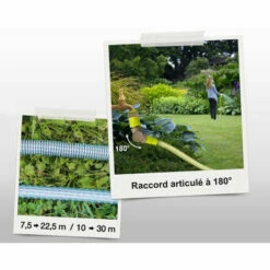 Tuyau Jardiflex22 Extensible Et Rétractable De 7.5 à 22.5m - Turquoise - Jardibric -Tuyau d'arrosage Soldes 15783493 3