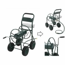 BIGBGLS Chariot Dévidoir / Enrouleur De Tuyau D'arrosage En Métal