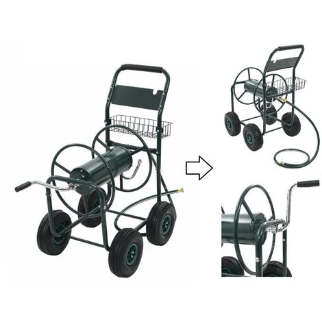 BIGBGLS Chariot Dévidoir / Enrouleur De Tuyau D'arrosage En Métal 3 BIGBGLS Chariot Dévidoir / Enrouleur De Tuyau D'arrosage En Métal