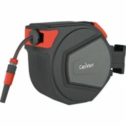 Dévidoir De Tuyau D'arrosage Mural Capvert - Enrouleur Automatique - Longueur Tuyau 15 M