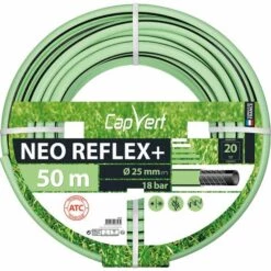 CAPVERT Tuyau D'arrosage Néo Reflex+ Cap Vert -Diamètre 25 Mm - Longueur 50 M