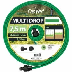 CAPVERT Tuyau D'arrosage Multi Drop Cap Vert - Longueur 7,5 M