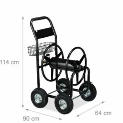 Relaxdays Chariot à Tuyaux En Métal, 4 Roues En Caoutchouc, XL Enrouleur De Tuyaux, Manivelle, Tuyau De 60 M, HlP 114 X 11 Relaxdays Chariot à Tuyaux En Métal, 4 Roues En Caoutchouc, XL Enrouleur De Tuyaux, Manivelle, Tuyau De 60 M, HlP 114 X -Tuyau d'arrosage Soldes 18076039 5