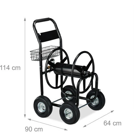 Relaxdays Chariot à Tuyaux En Métal, 4 Roues En Caoutchouc, XL Enrouleur De Tuyaux, Manivelle, Tuyau De 60 M, HlP 114 X 7 Relaxdays Chariot à Tuyaux En Métal, 4 Roues En Caoutchouc, XL Enrouleur De Tuyaux, Manivelle, Tuyau De 60 M, HlP 114 X – Image 5