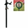 Relaxdays Prise D’eau Jardin Avec Support Tuyau,connexions De 2 X 3/4 Pouces Tuyau De 46 Cm, Acier,107,5 X 25x18 Cm,noir -Tuyau d'arrosage Soldes 18104435 1