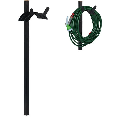 Relaxdays Support Pour Tuyau De Jardin, Droit, Pour Tuyau De 61 M, Accroche Tuyau, Acier, HlP 107,5 X 25 X 18 Cm, Noir 3 Relaxdays Support Pour Tuyau De Jardin, Droit, Pour Tuyau De 61 M, Accroche Tuyau, Acier, HlP 107,5 X 25 X 18 Cm, Noir