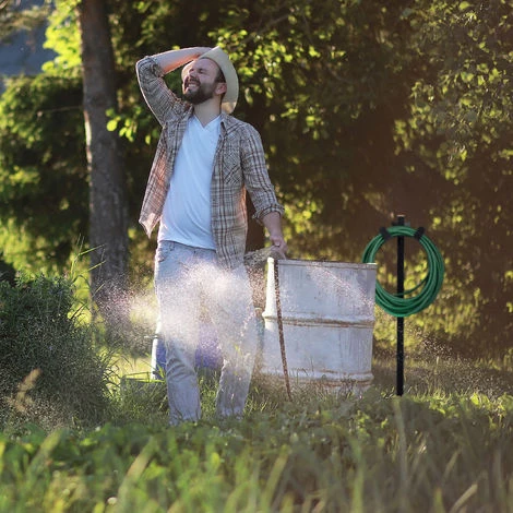 Relaxdays Support Pour Tuyau De Jardin, Droit, Pour Tuyau De 61 M, Accroche Tuyau, Acier, HlP 107,5 X 25 X 18 Cm, Noir 5 Relaxdays Support Pour Tuyau De Jardin, Droit, Pour Tuyau De 61 M, Accroche Tuyau, Acier, HlP 107,5 X 25 X 18 Cm, Noir – Image 3