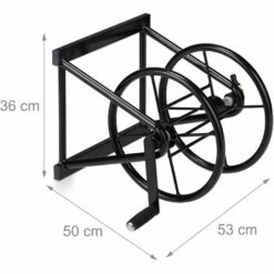 Relaxdays Enrouleur Mural De Tuyau, Tambour Enrouleur Tuyau D’arrosage Manivelle, 60 M Long, En Acier,HlP 36x53x50 Cm -Tuyau d'arrosage Soldes 18133463 4