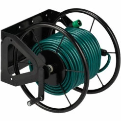 Relaxdays Enrouleur Mural De Tuyau,tambour Enrouleur Tuyau D’arrosage Manivelle, 60 M De Long, En Acier,HlP41,5x54x45cm -Tuyau d'arrosage Soldes 18133470 3