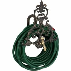 Relaxdays Support Tuyau D’arrosage Robinet, Design Vintage,mural Tuyau En Fer, HlP 38,5 X 32,5 X 23 Cm, Choix De Couleur