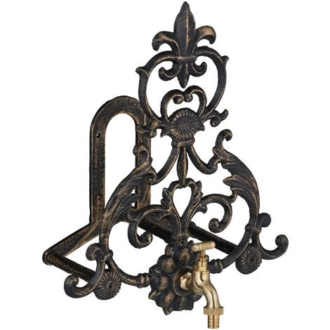 Relaxdays Support Tuyau D’arrosage Robinet, Design Vintage,mural Tuyau En Fer, HlP 38,5 X 32,5 X 23 Cm, Choix De Couleur 4 Relaxdays Support Tuyau D’arrosage Robinet, Design Vintage,mural Tuyau En Fer, HlP 38,5 X 32,5 X 23 Cm, Choix De Couleur – Image 2