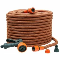 WERKAPRO Tuyau D'arrosage PRO Extensible Orange Avec Pistolet 10 M