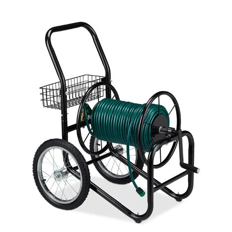 Relaxdays Chariot Pour Tuyau, Tambour Mobile, Connexion 1/2 & 3/4 De Pouce; Jusqu’à 90 De Long, 2 Roues, Métal, Noir 5 Relaxdays Chariot Pour Tuyau, Tambour Mobile, Connexion 1/2 & 3/4 De Pouce; Jusqu’à 90 De Long, 2 Roues, Métal, Noir – Image 3