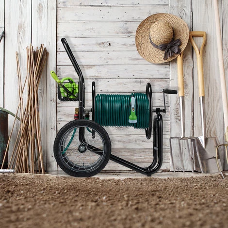 Relaxdays Chariot Pour Tuyau, Tambour Mobile, Connexion 1/2 & 3/4 De Pouce; Jusqu’à 90 De Long, 2 Roues, Métal, Noir 7 Relaxdays Chariot Pour Tuyau, Tambour Mobile, Connexion 1/2 & 3/4 De Pouce; Jusqu’à 90 De Long, 2 Roues, Métal, Noir – Image 5