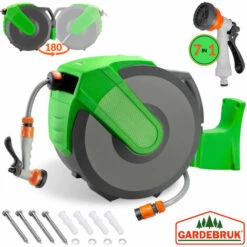 GARDEBRUK Enrouleur Automatique De Tuyau D'arrosage 30+2m 7en1dévidoir Eau Pivotable 180° 8 GARDEBRUK Enrouleur Automatique De Tuyau D'arrosage 30+2m 7en1dévidoir Eau Pivotable 180° -Tuyau d'arrosage Soldes 20797069 2