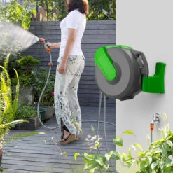 GARDEBRUK Enrouleur Automatique De Tuyau D'arrosage 30+2m 7en1dévidoir Eau Pivotable 180° 9 GARDEBRUK Enrouleur Automatique De Tuyau D'arrosage 30+2m 7en1dévidoir Eau Pivotable 180° -Tuyau d'arrosage Soldes 20797069 3