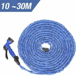 OOBEST 100FT 30m Tuyau D'arrosage Extensible Rétractable Avec 7 Fonction Pistole - Bleu