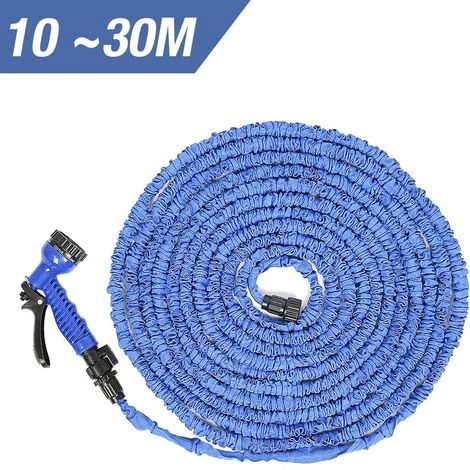 OOBEST 100FT 30m Tuyau D'arrosage Extensible Rétractable Avec 7 Fonction Pistole - Bleu 3 OOBEST 100FT 30m Tuyau D'arrosage Extensible Rétractable Avec 7 Fonction Pistole - Bleu