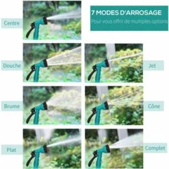 Outsunny Dévidoir Mural Enrouleur Automatique Pivotant 180° Tuyau 10 + 1 M Avec Lance Arrosage Support Mural Intégré Turquoise Noir - Turquoise 10 Outsunny Dévidoir Mural Enrouleur Automatique Pivotant 180° Tuyau 10 + 1 M Avec Lance Arrosage Support Mural Intégré Turquoise Noir - Turquoise -Tuyau d'arrosage Soldes 25008193 4