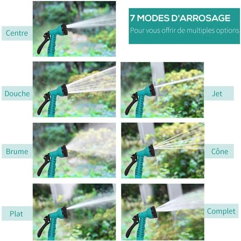 Outsunny Dévidoir Mural Enrouleur Automatique Pivotant 180° Tuyau 10 + 1 M Avec Lance Arrosage Support Mural Intégré Turquoise Noir - Turquoise 6 Outsunny Dévidoir Mural Enrouleur Automatique Pivotant 180° Tuyau 10 + 1 M Avec Lance Arrosage Support Mural Intégré Turquoise Noir - Turquoise – Image 4