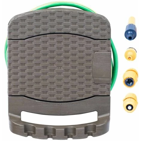 Hommoo Enrouleur De Tuyau Mural Avec Tuyau Plastique Marron HDV29820 3 Hommoo Enrouleur De Tuyau Mural Avec Tuyau Plastique Marron HDV29820