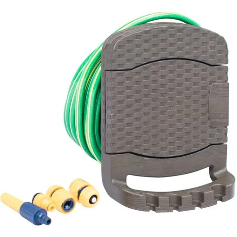 Hommoo Enrouleur De Tuyau Mural Avec Tuyau Plastique Marron HDV29820 6 Hommoo Enrouleur De Tuyau Mural Avec Tuyau Plastique Marron HDV29820 – Image 4